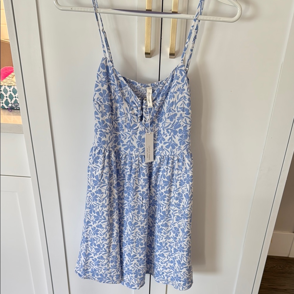 Blue and White Floral Dress